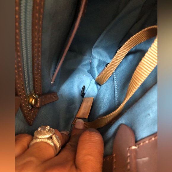 Dooney & Bourke Patent Leather Small Brenna Satchel Dark Brown Strap - Picture 10 of 15